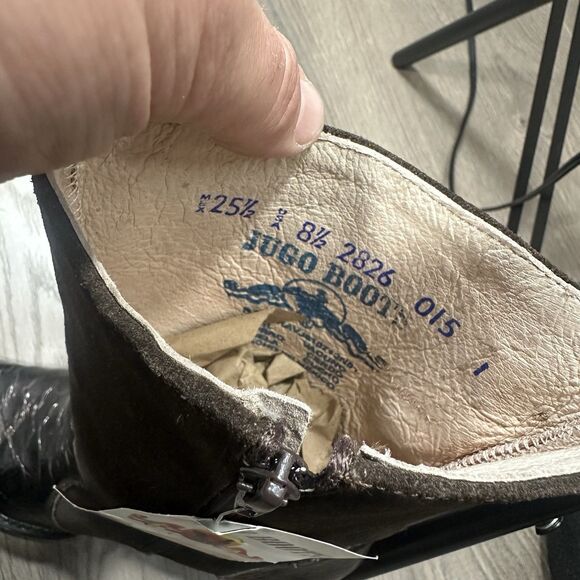 New Jugo Ladies Boots Botas Mexico Leather Snakeskin Suede Pointed Toe Heel 8.5 - Picture 7 of 7